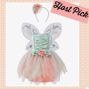 NWT Fairy Costume Dress for Girls, Green Princess Flower Girl Dress, Tutu Dress